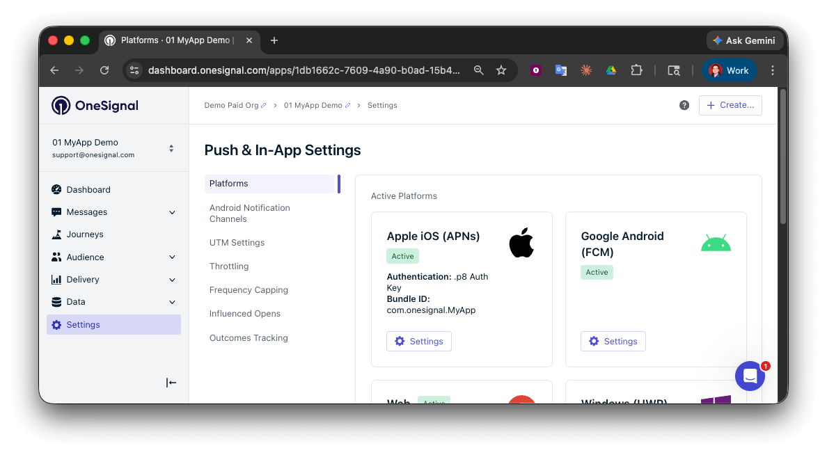 iOS p8 token-based connection to APNs - OneSignal
