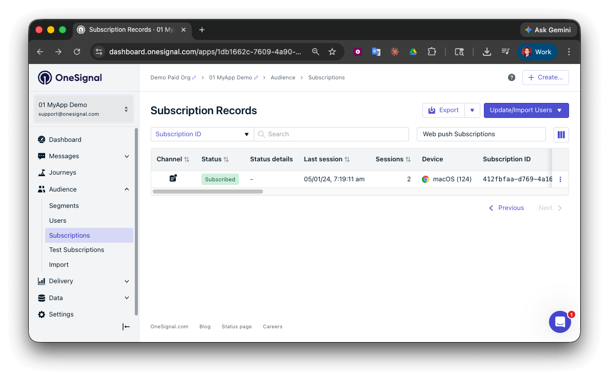 Web SDK setup - OneSignal