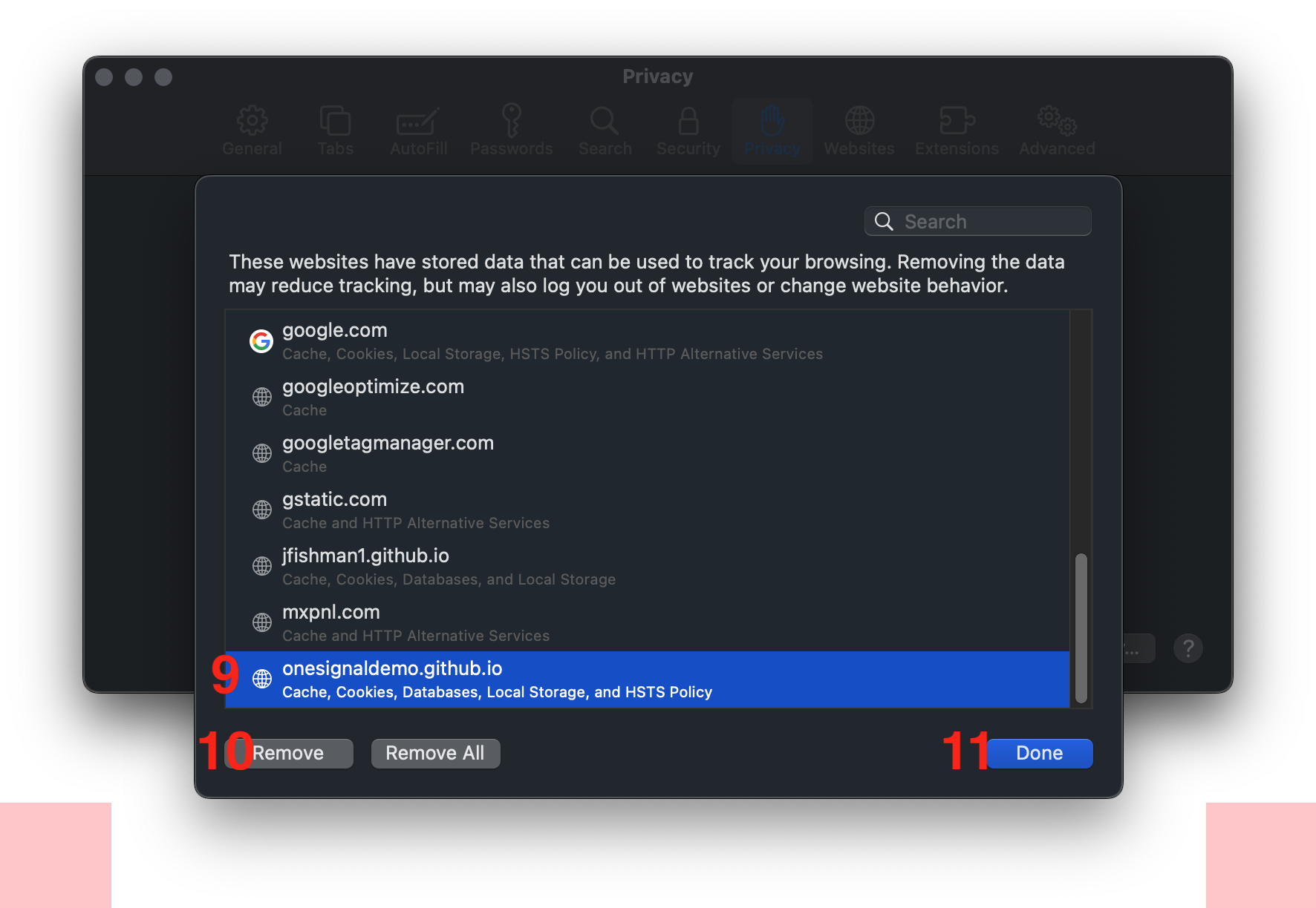 Clearing cache and resetting push permissions - OneSignal