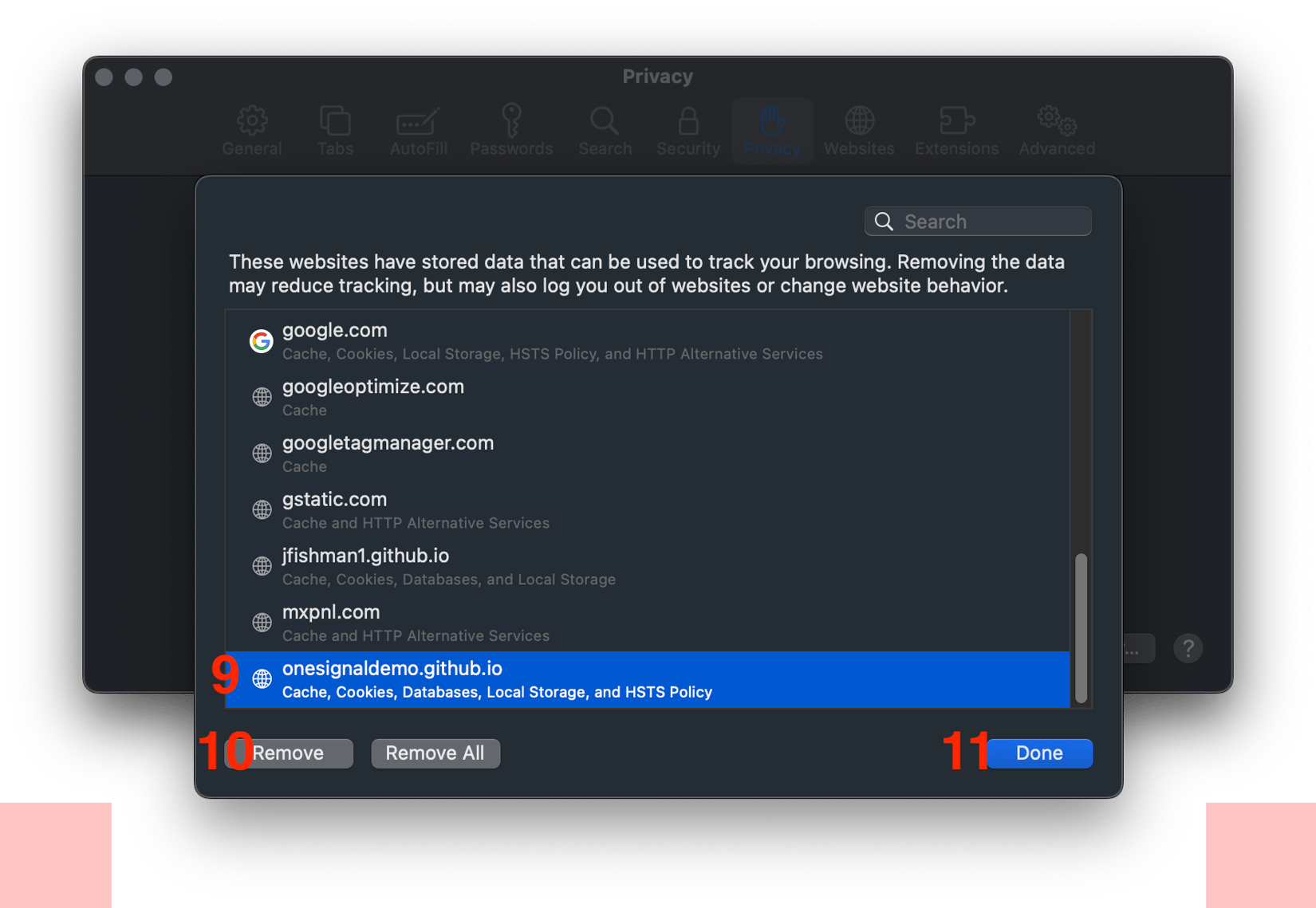 Clear Cache Signal Clearing cache and resetting push permissions - OneSignal