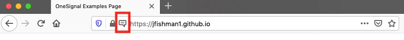 Firefox notification permission icon in the address bar