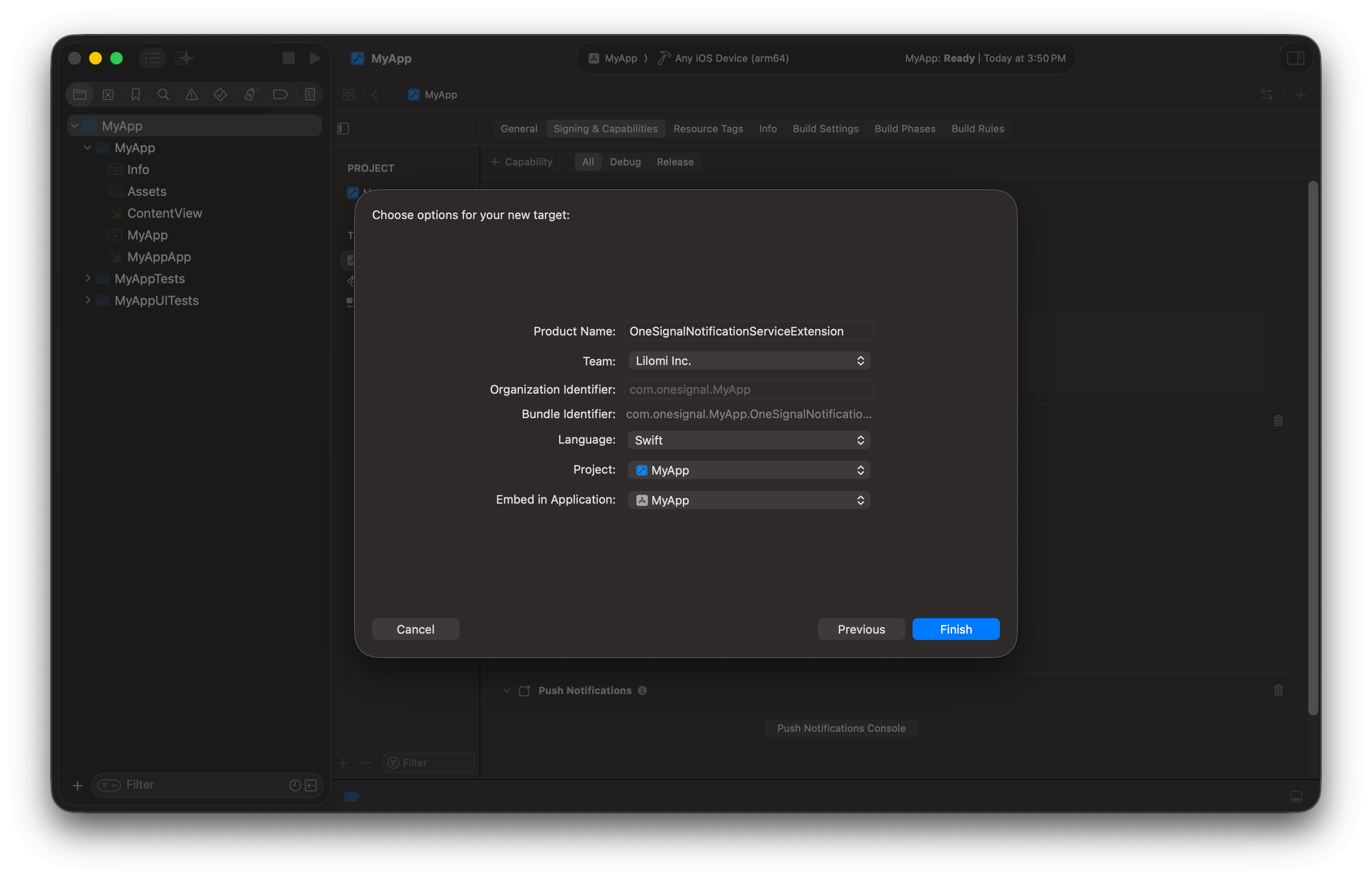iOS SDK setup - OneSignal