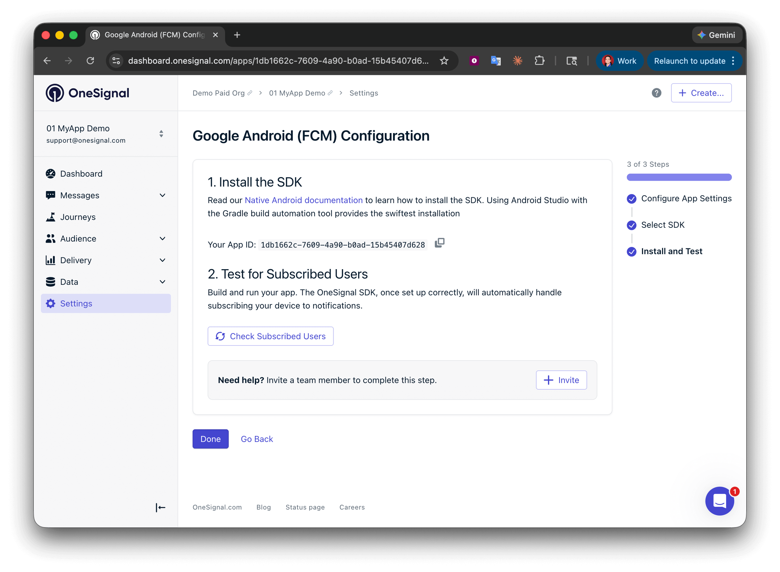 Add Sdk Capacitor SDK setup - OneSignal