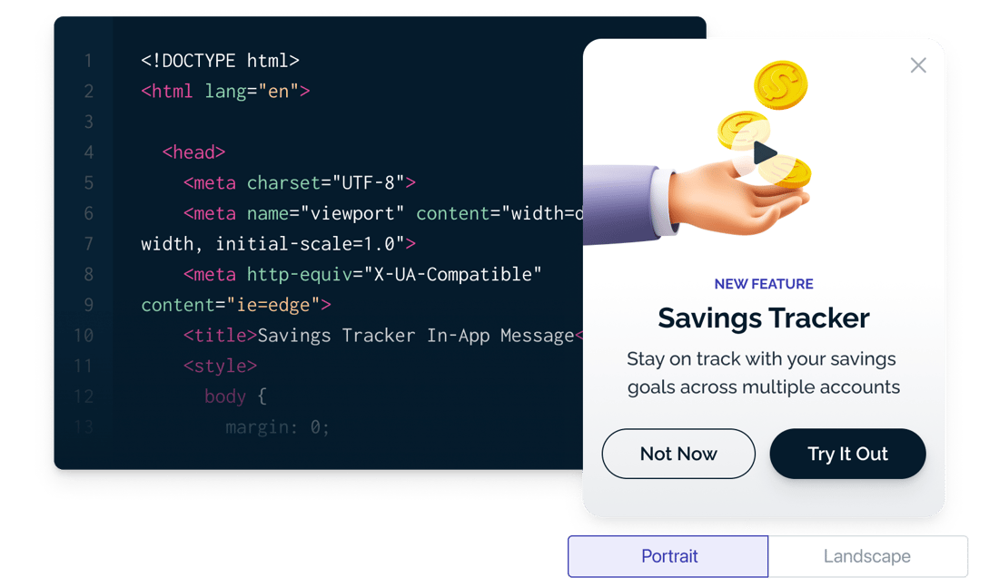Diseñar mensajes in-app con HTML - OneSignal