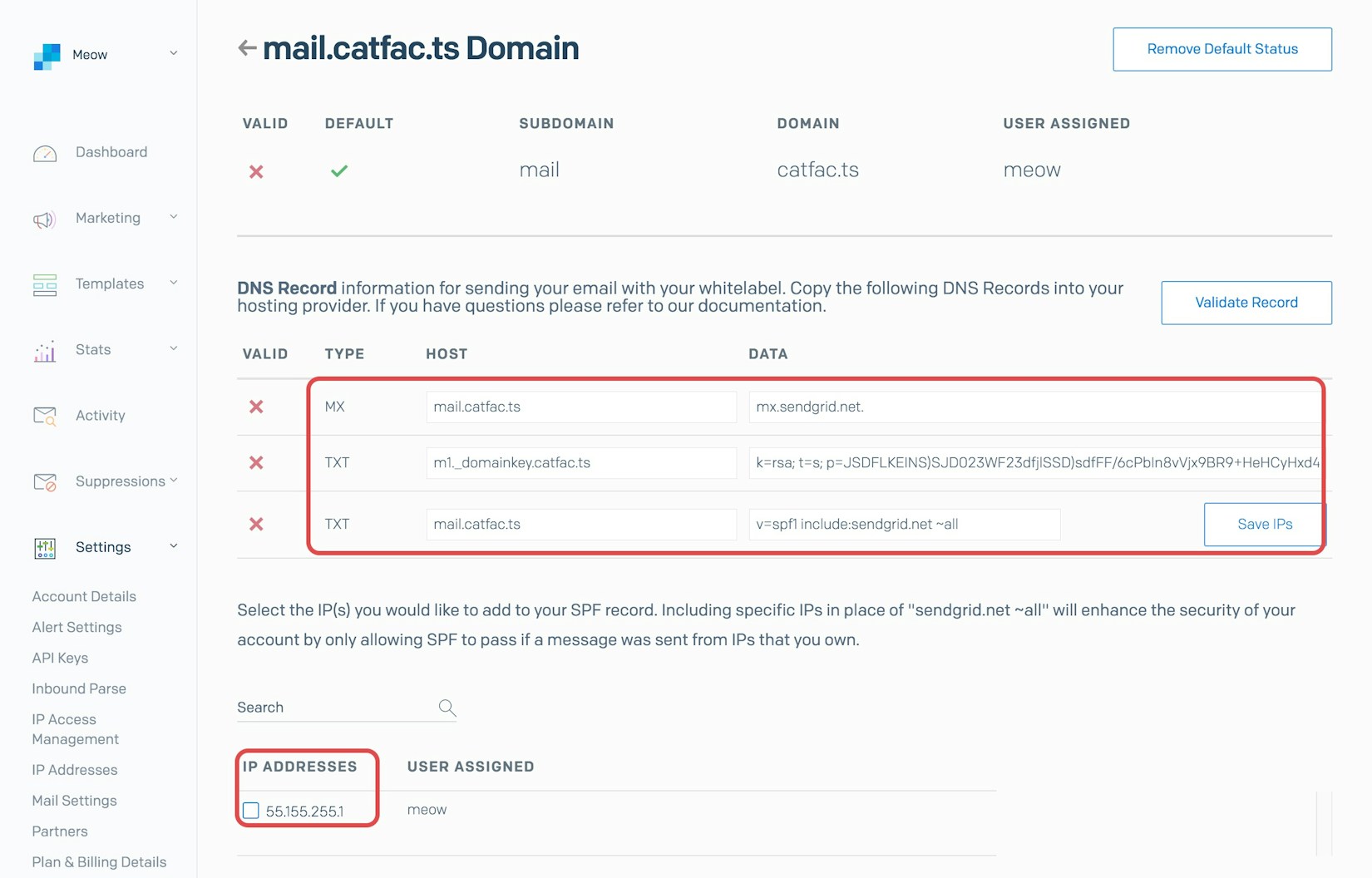 SendGrid Setup - OneSignal