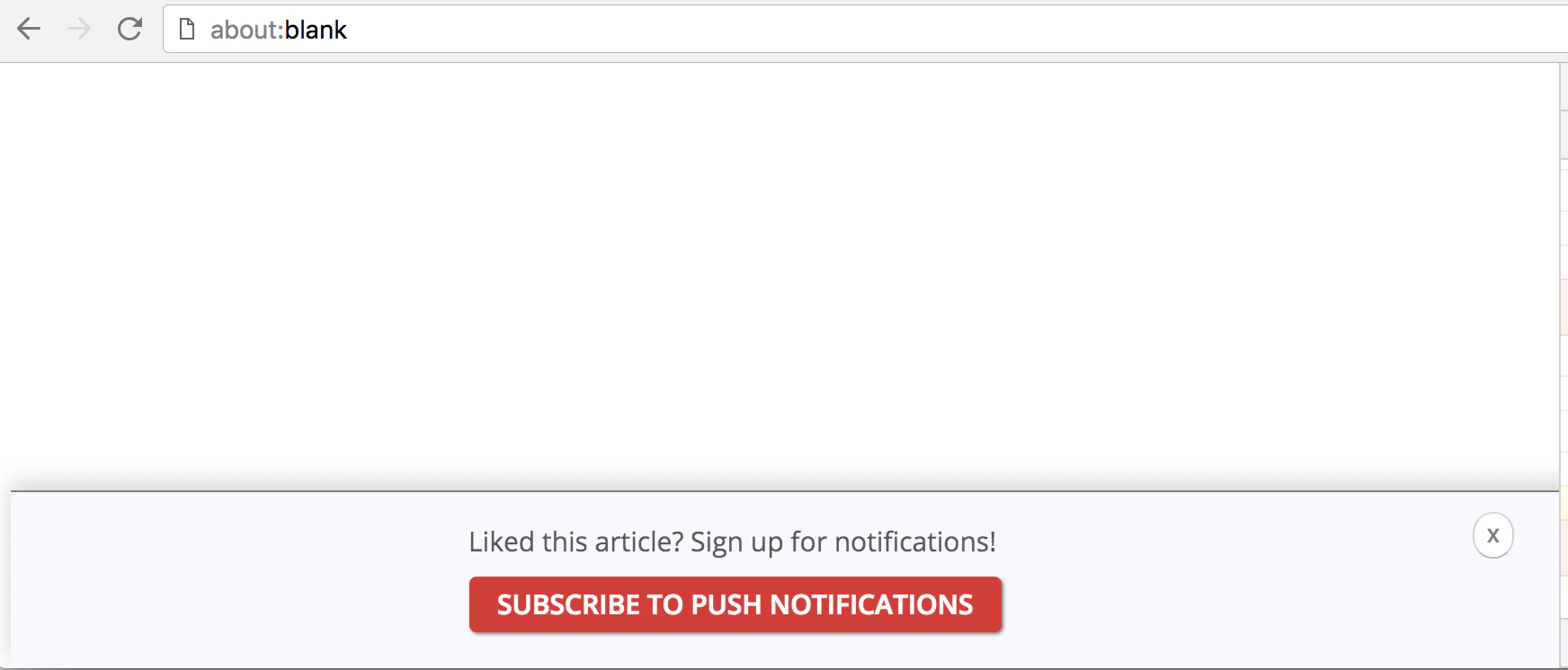 Custom link prompt with subscribe button and explanation text