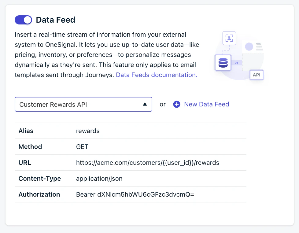 Data feeds - OneSignal