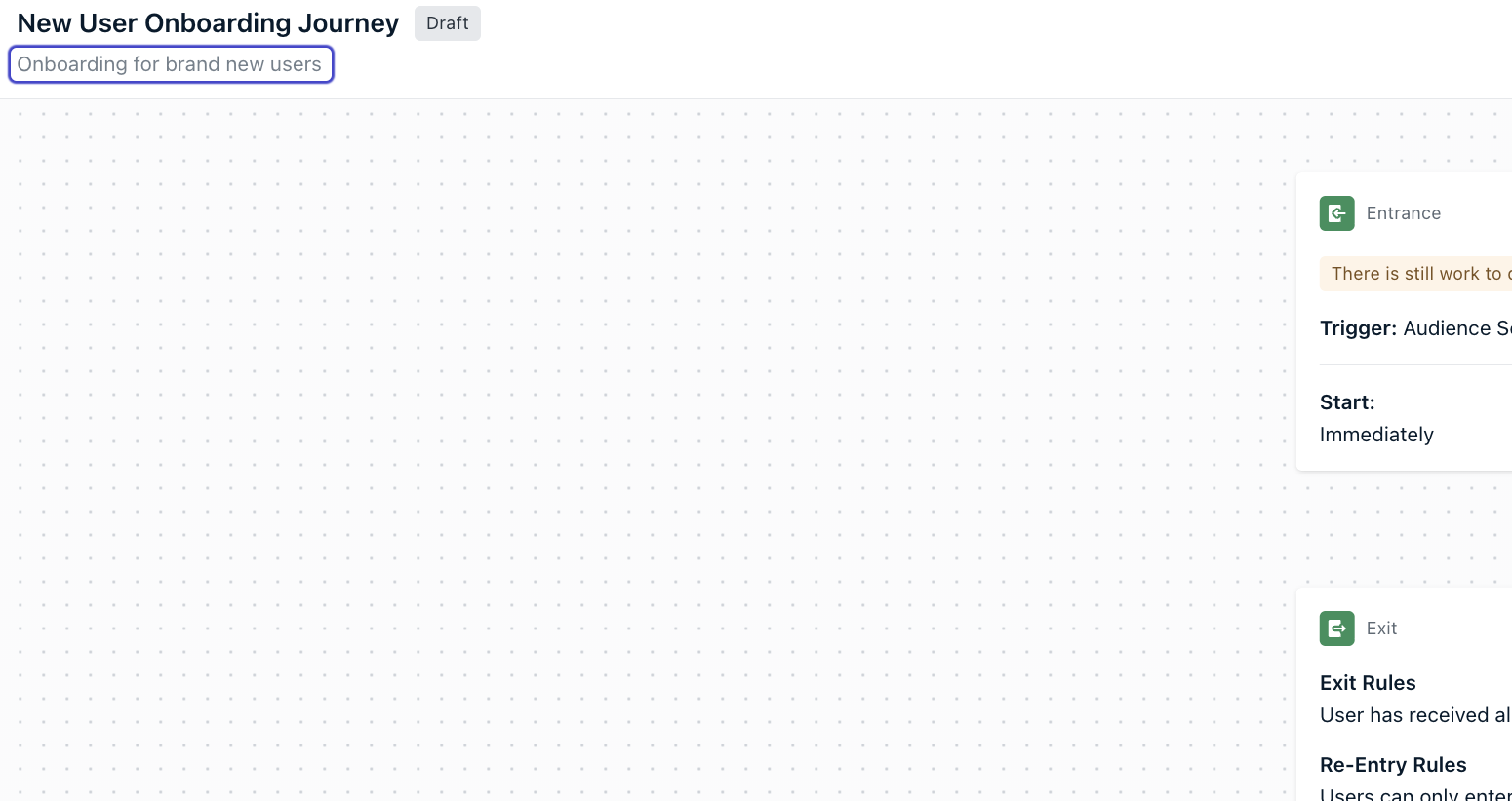 Journey Settings screen