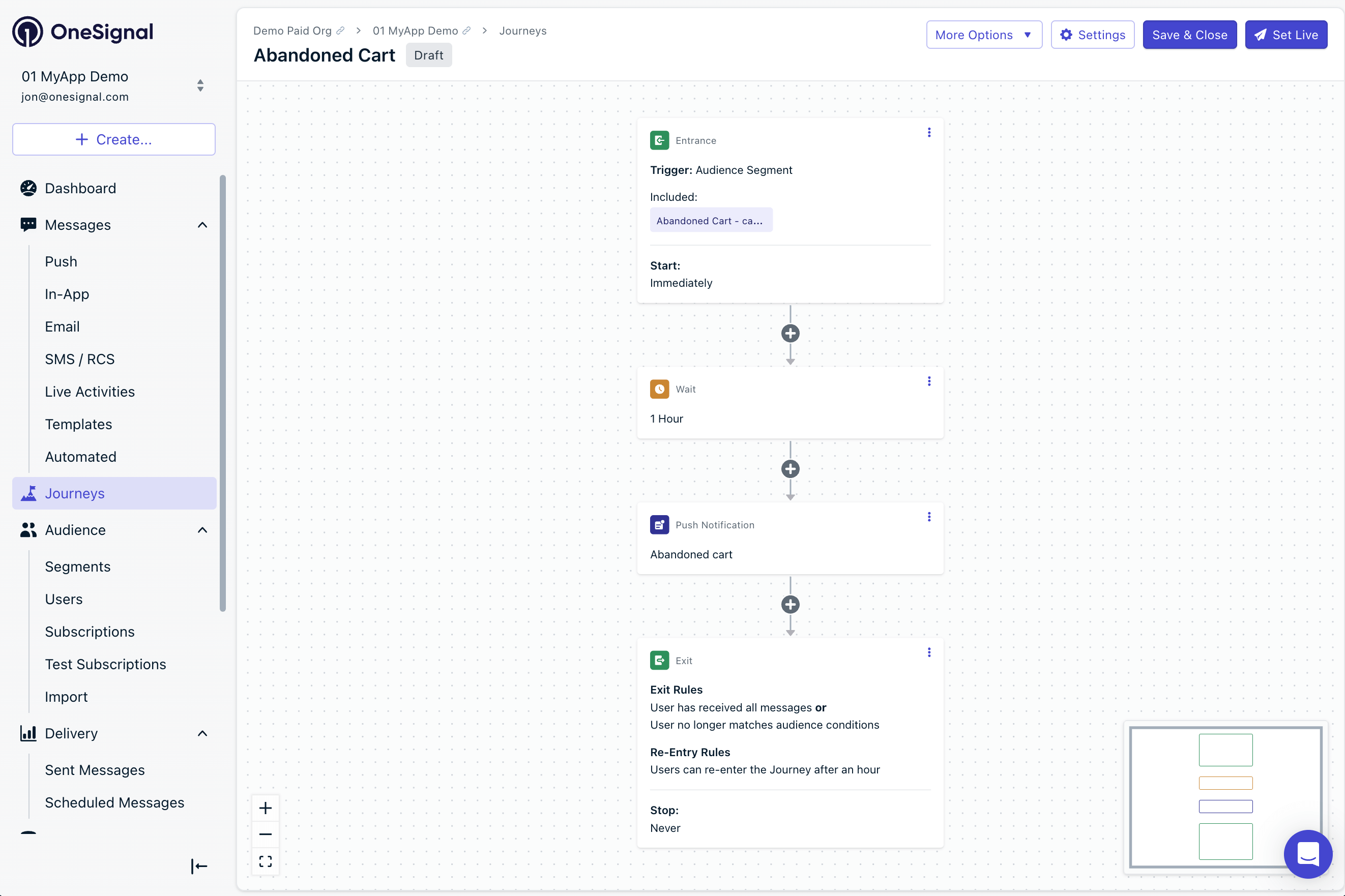 Passos Básicos do Journey de Carrinho Abandonado
