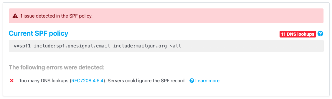 Too many DNS lookups