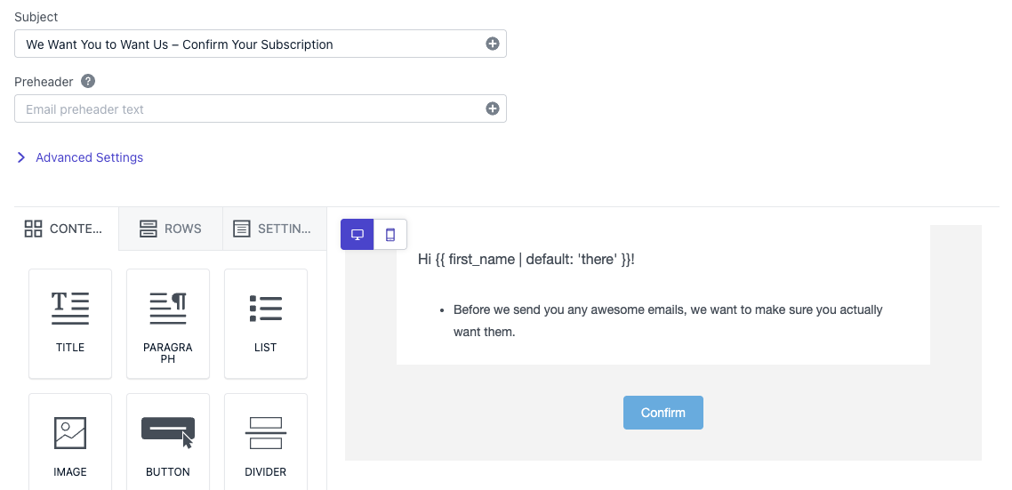 Opt-in Template