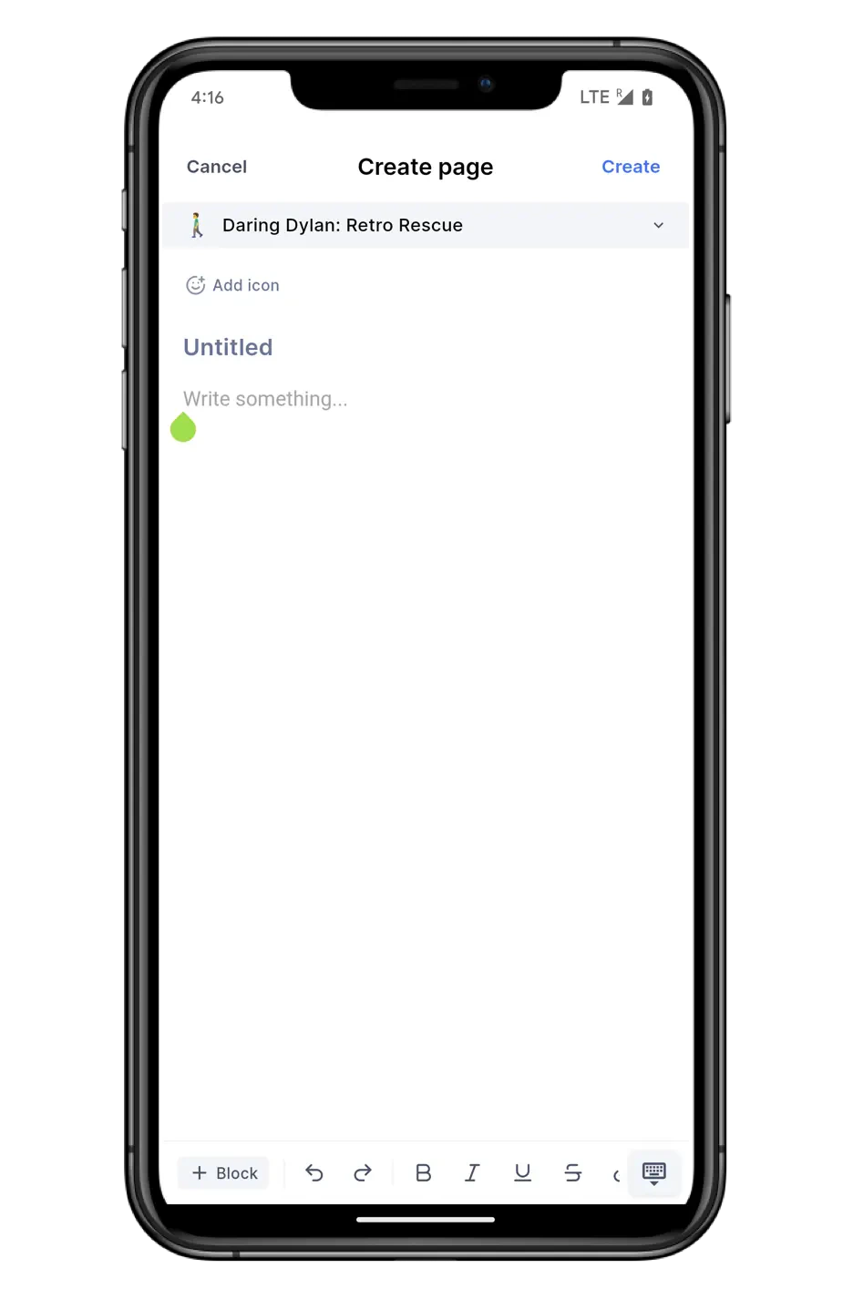 Create page