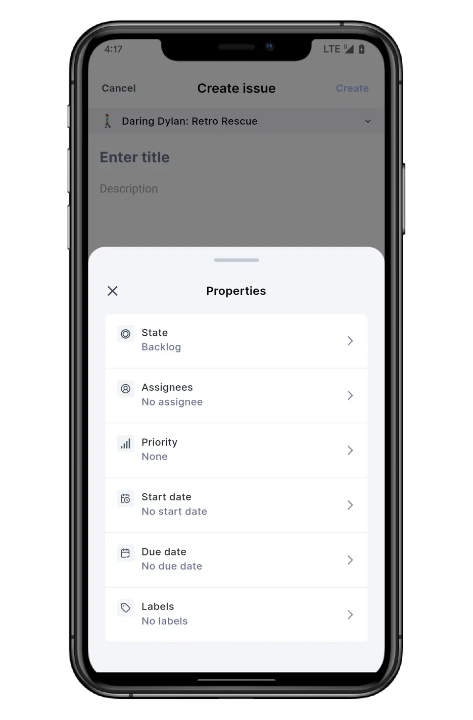 Work item properties