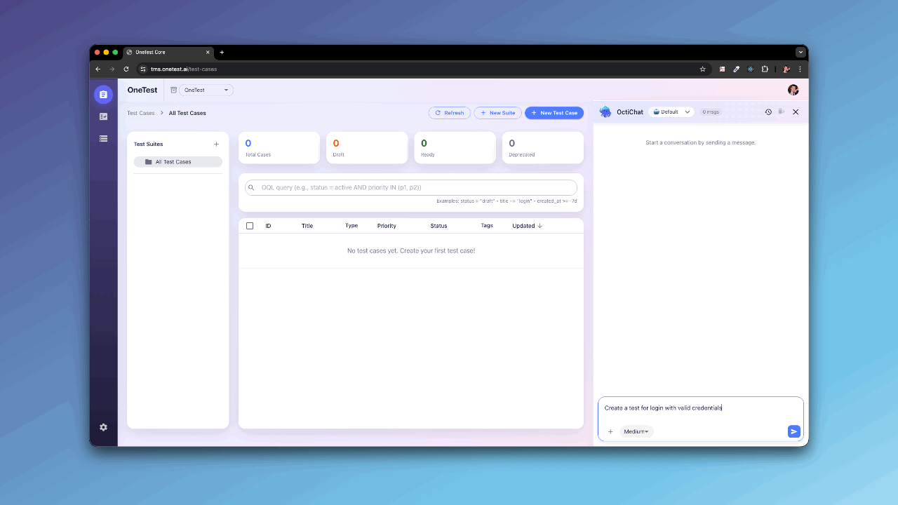 Create Test Case Demo
