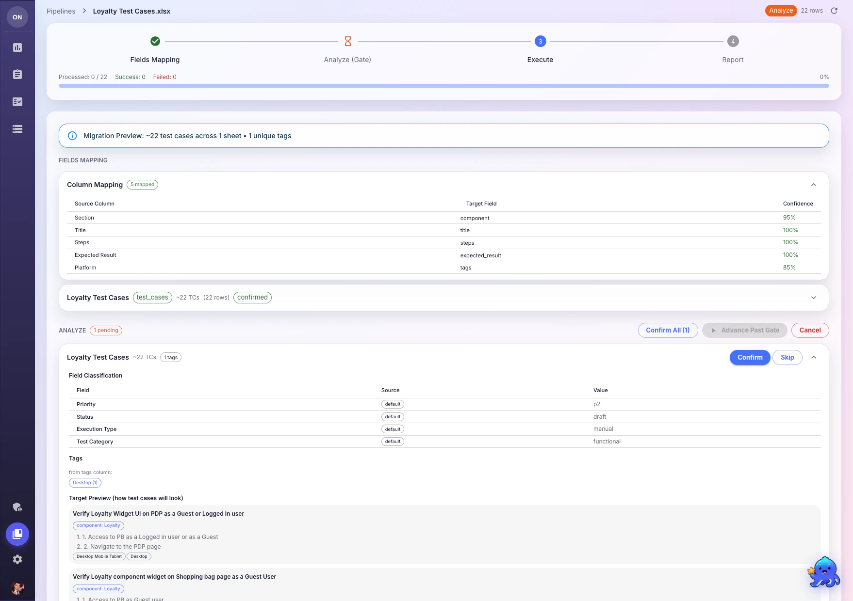 Pipeline analysis phase