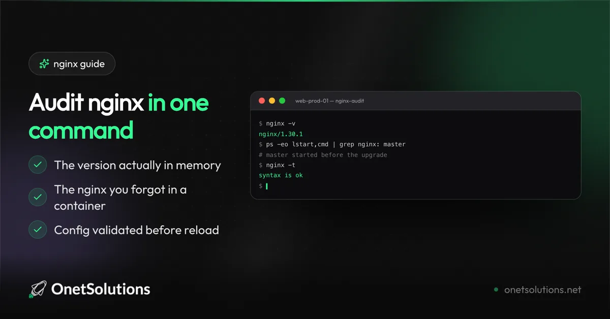 Auditing and hardening nginx on a VPS: know your version, shrink the surface, verify