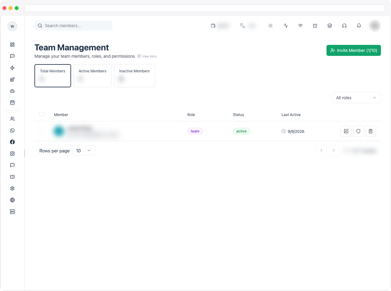Full Team page