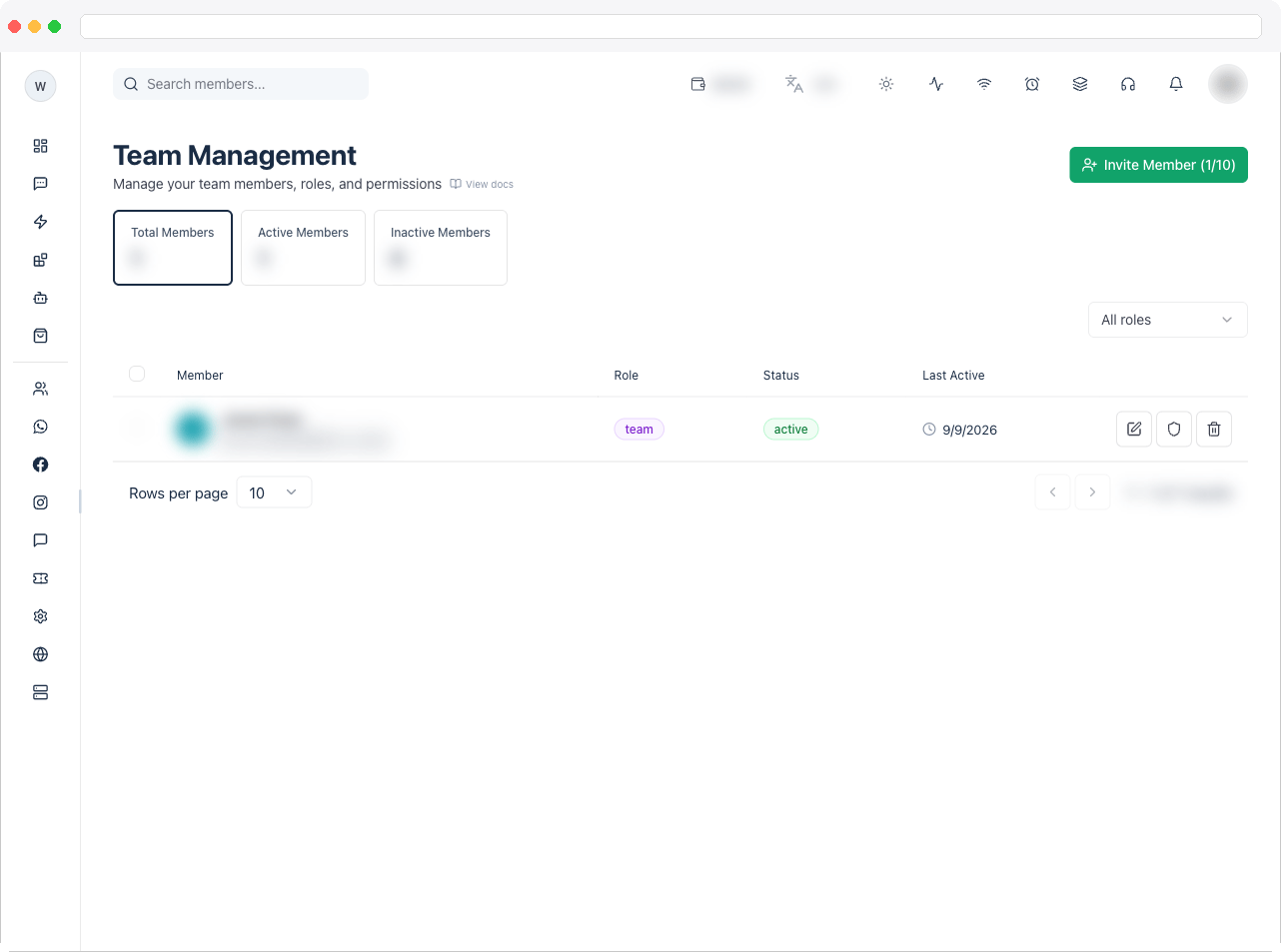 Full Team page