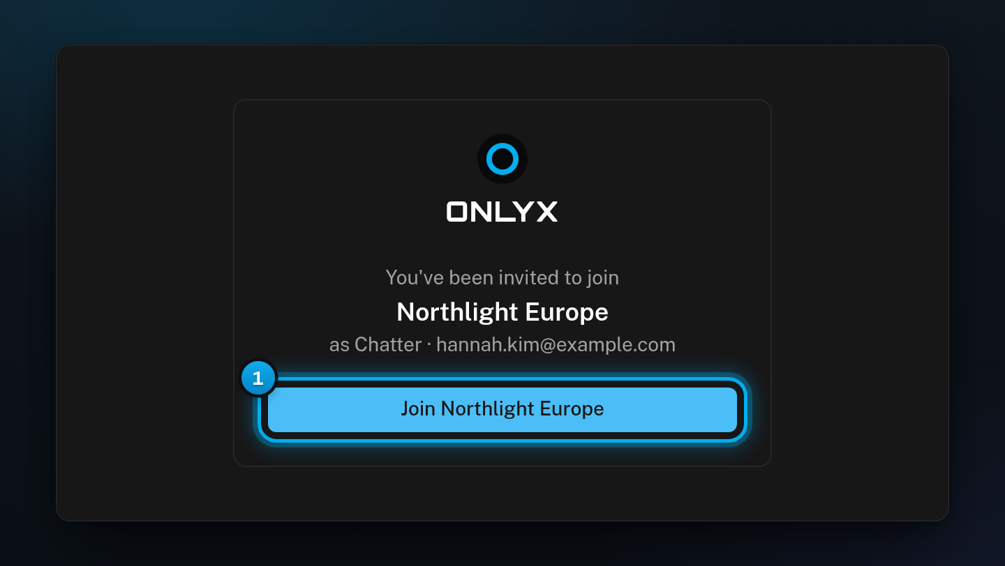 The invite page for a person who is already signed in, with one button to join the workspace