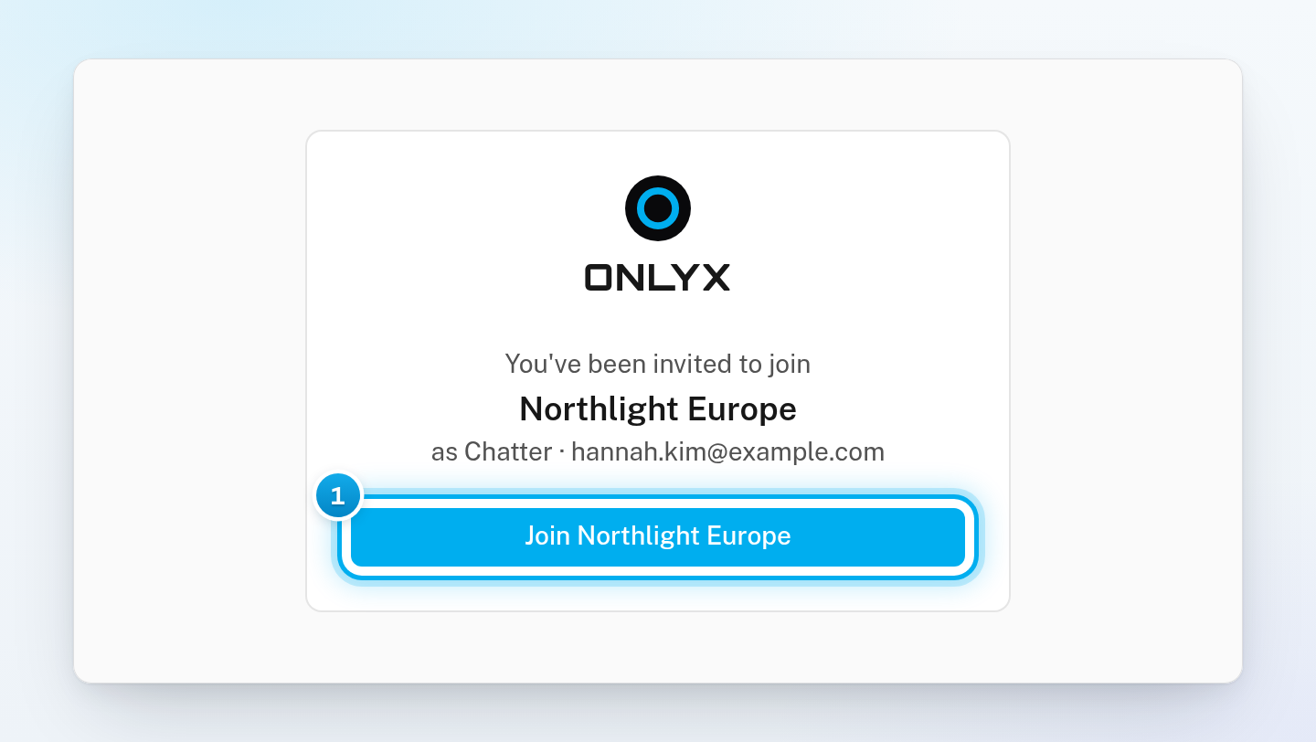 The invite page for a person who is already signed in, with one button to join the workspace