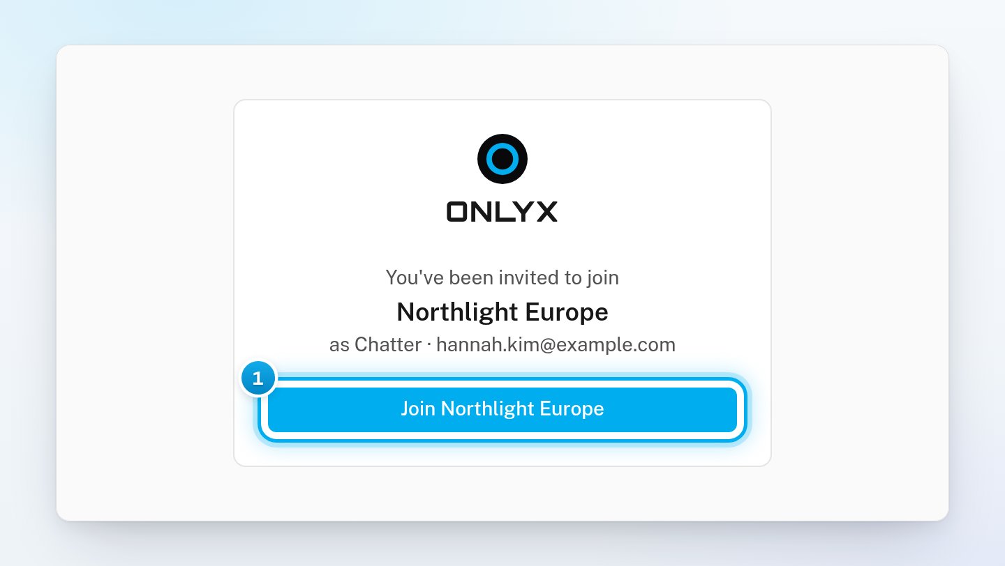 The invite page for a person who is already signed in, with one button to join the workspace