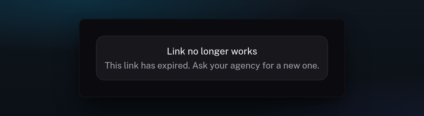 The creator's setup page saying Link no longer works, because the setup link has expired