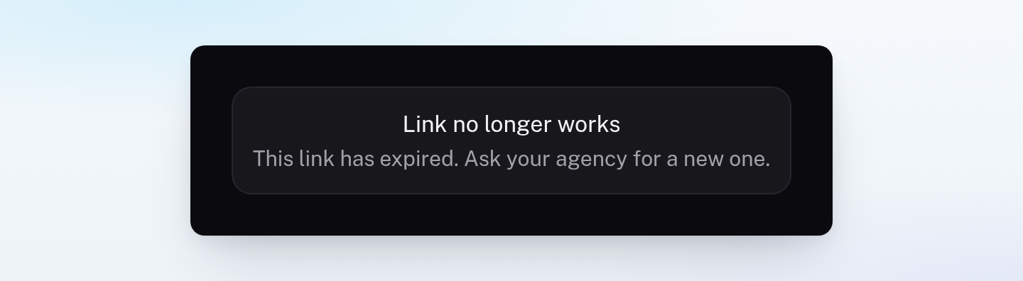 The creator's setup page saying Link no longer works, because the setup link has expired