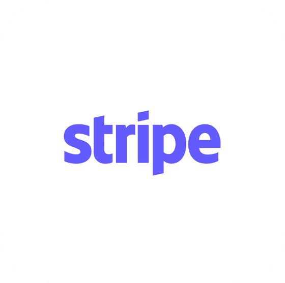 Logo de Stripe dentro de una tarjeta de integración