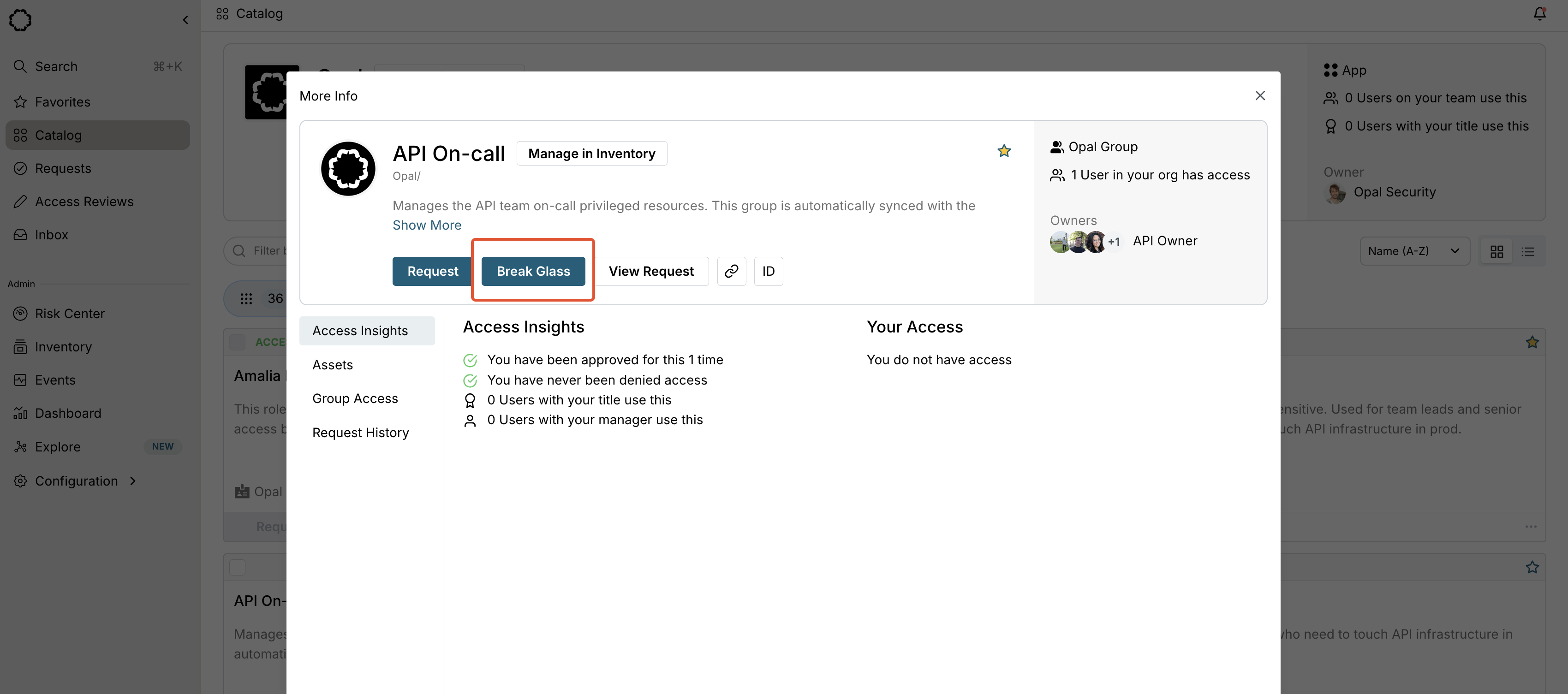 Manage break-glass access - Opal Security Docs