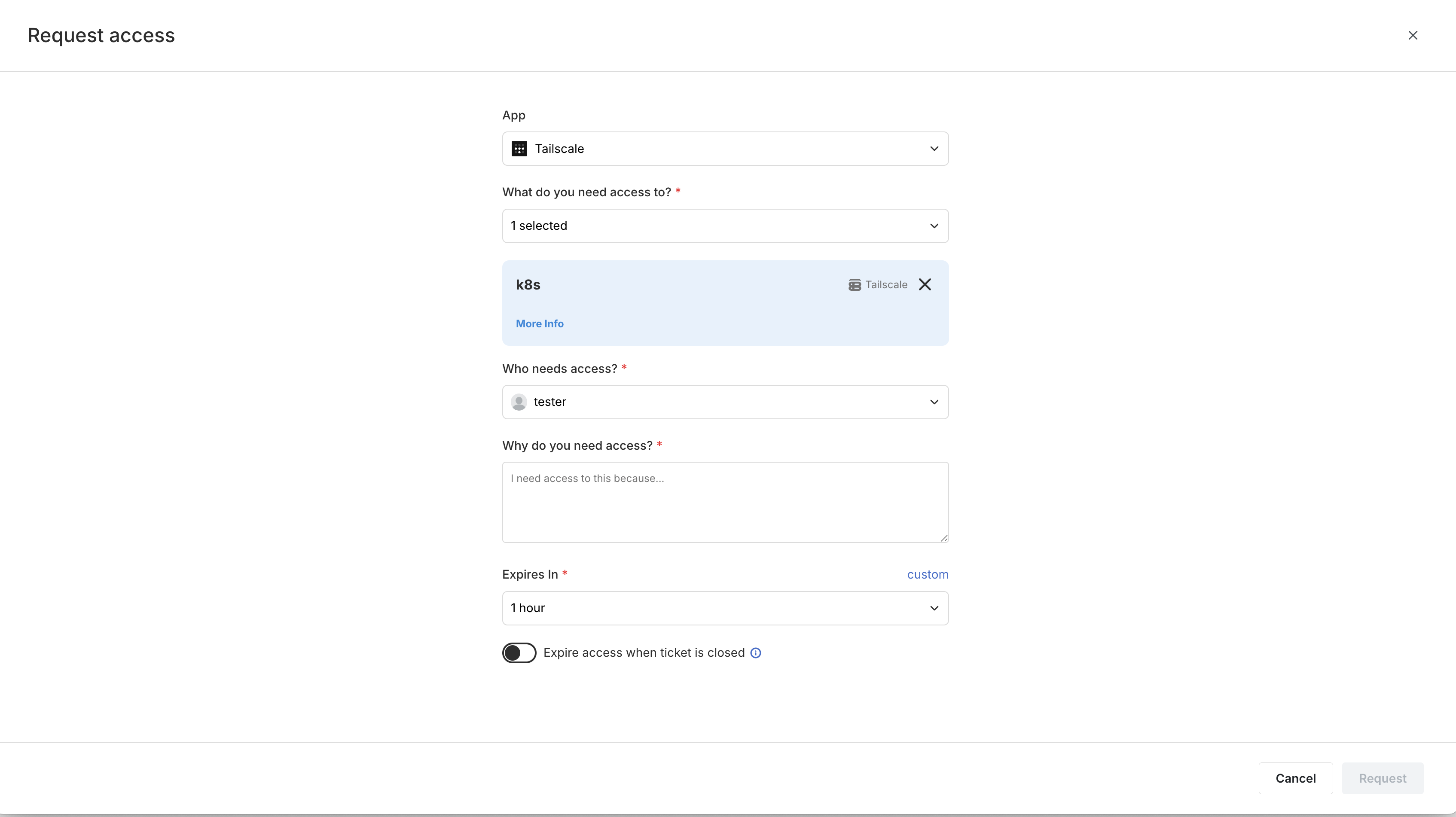 Tailscale - Opal Security Docs