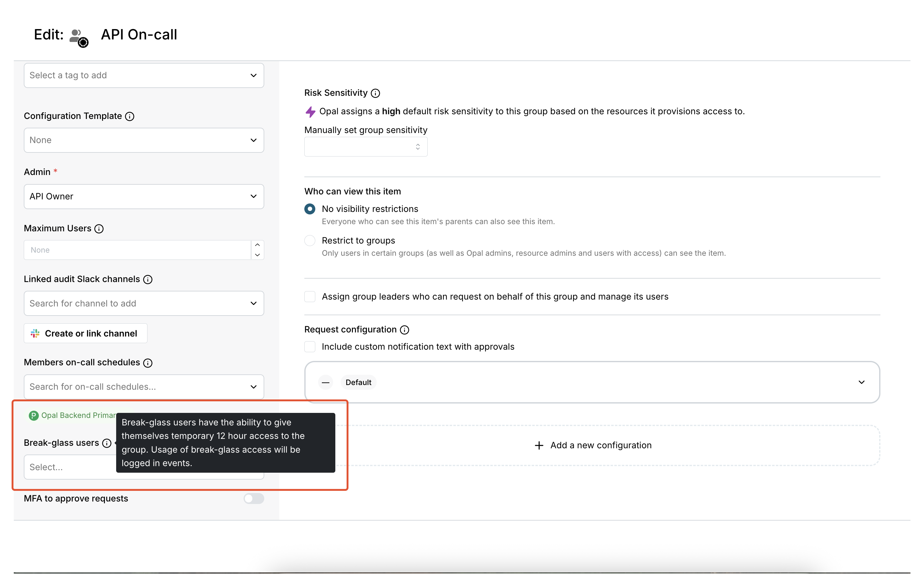 Manage break-glass access - Opal Security Docs