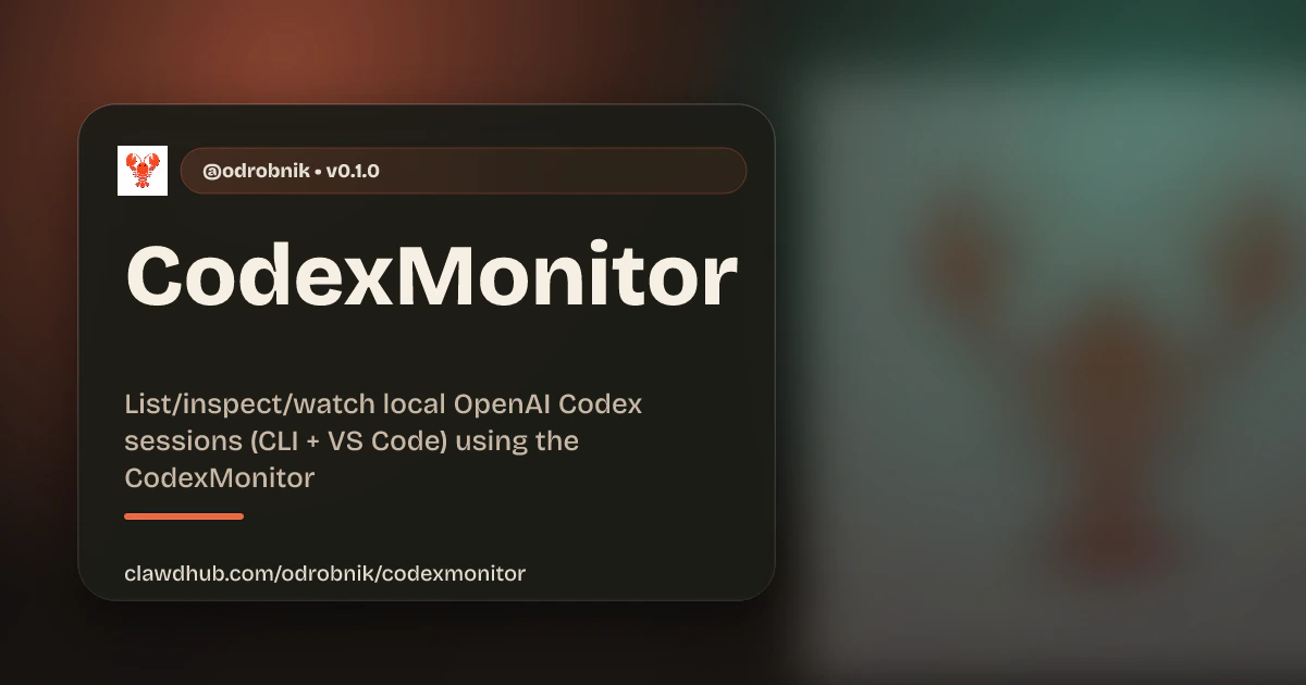 CodexMonitor on ClawHub