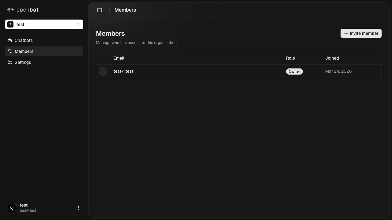 OpenBat sign up page with email and social auth options
