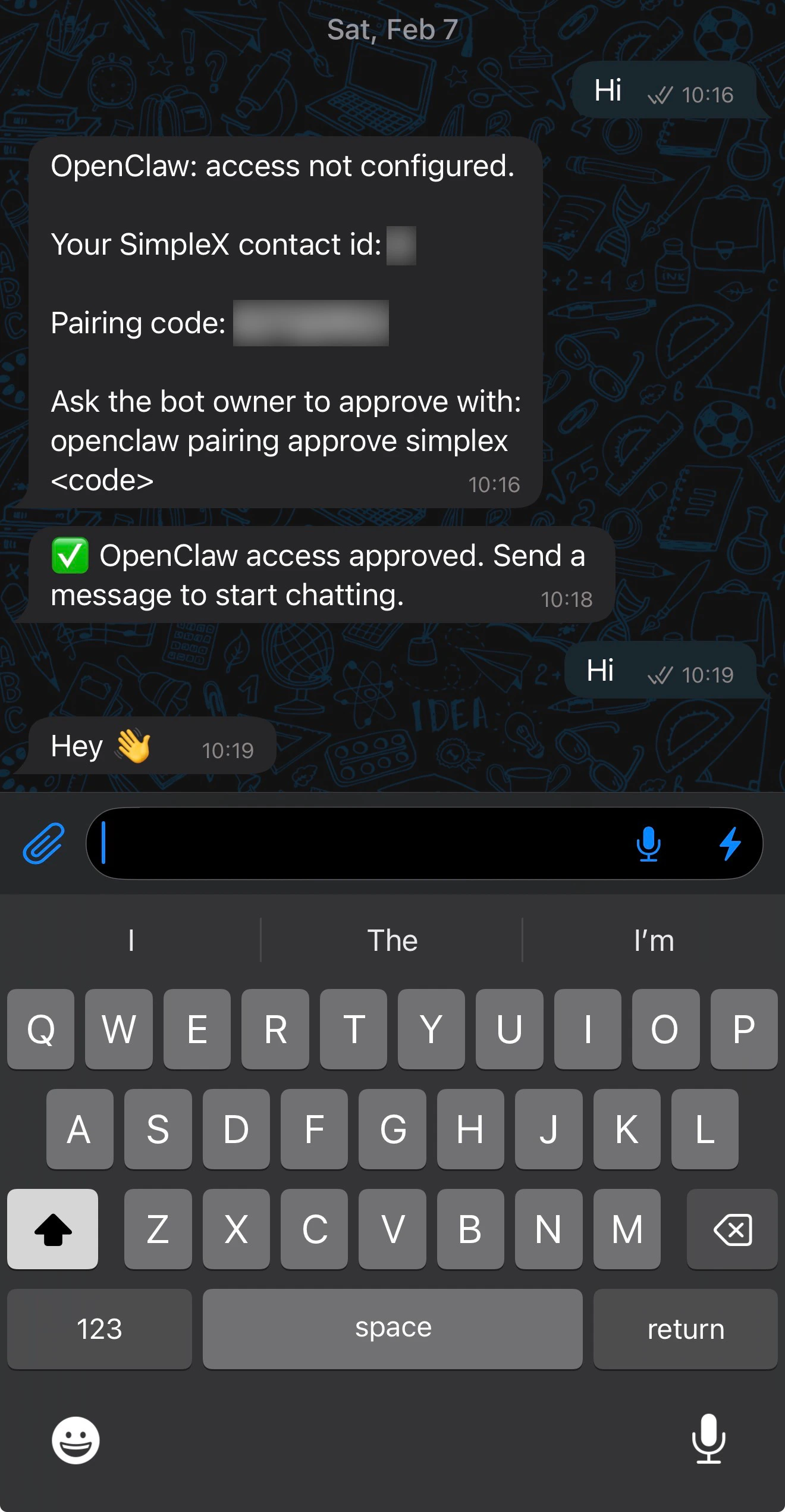SimpleX chat after approval