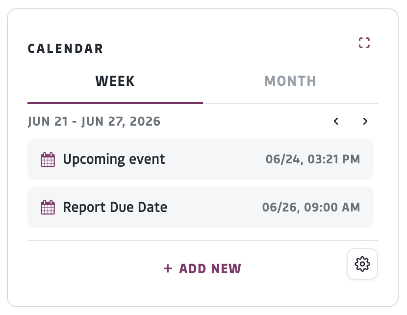 Calendar in the Platform