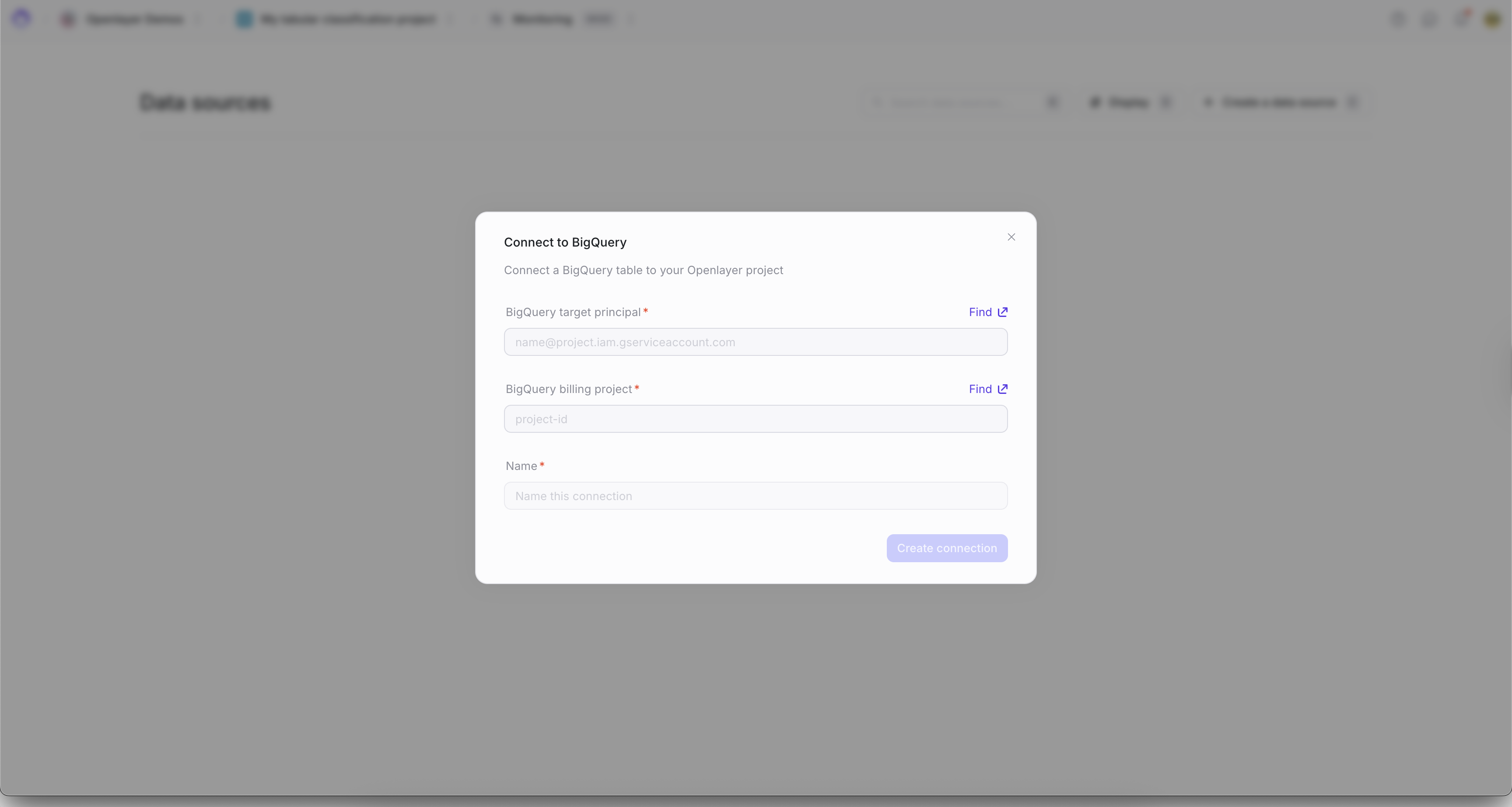 Configure BigQuery connection