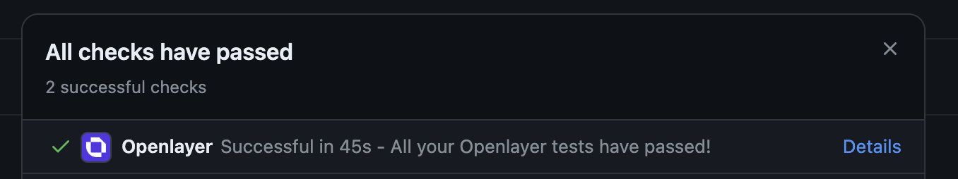 GitHub tests passing screenshot