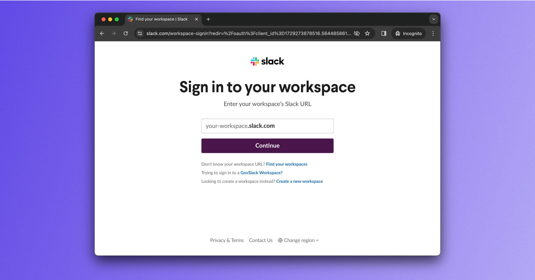 Connect to Slack