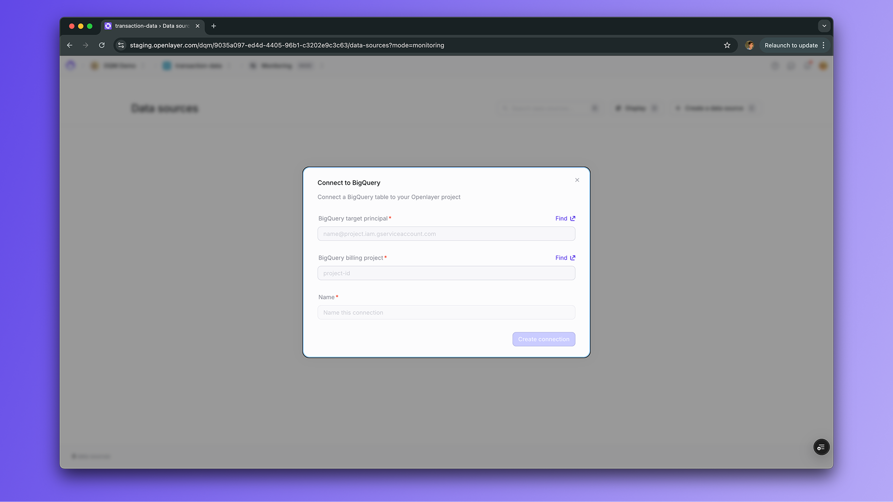 Configure BigQuery connection