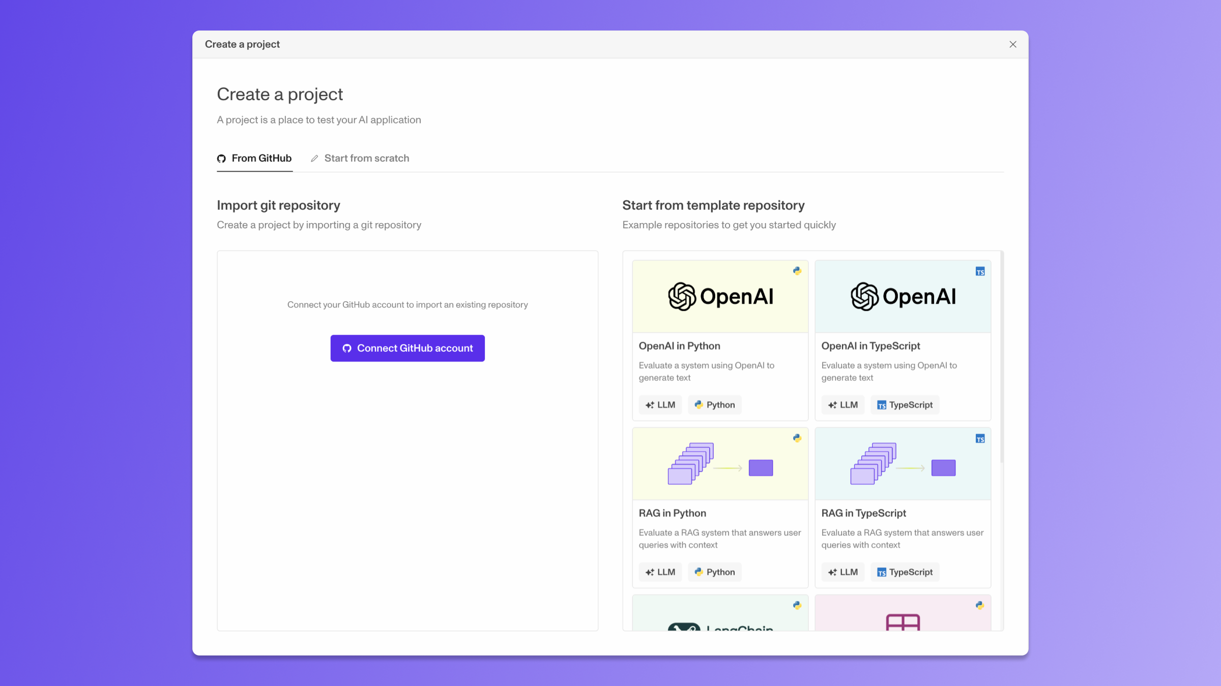 Templates screenshot
