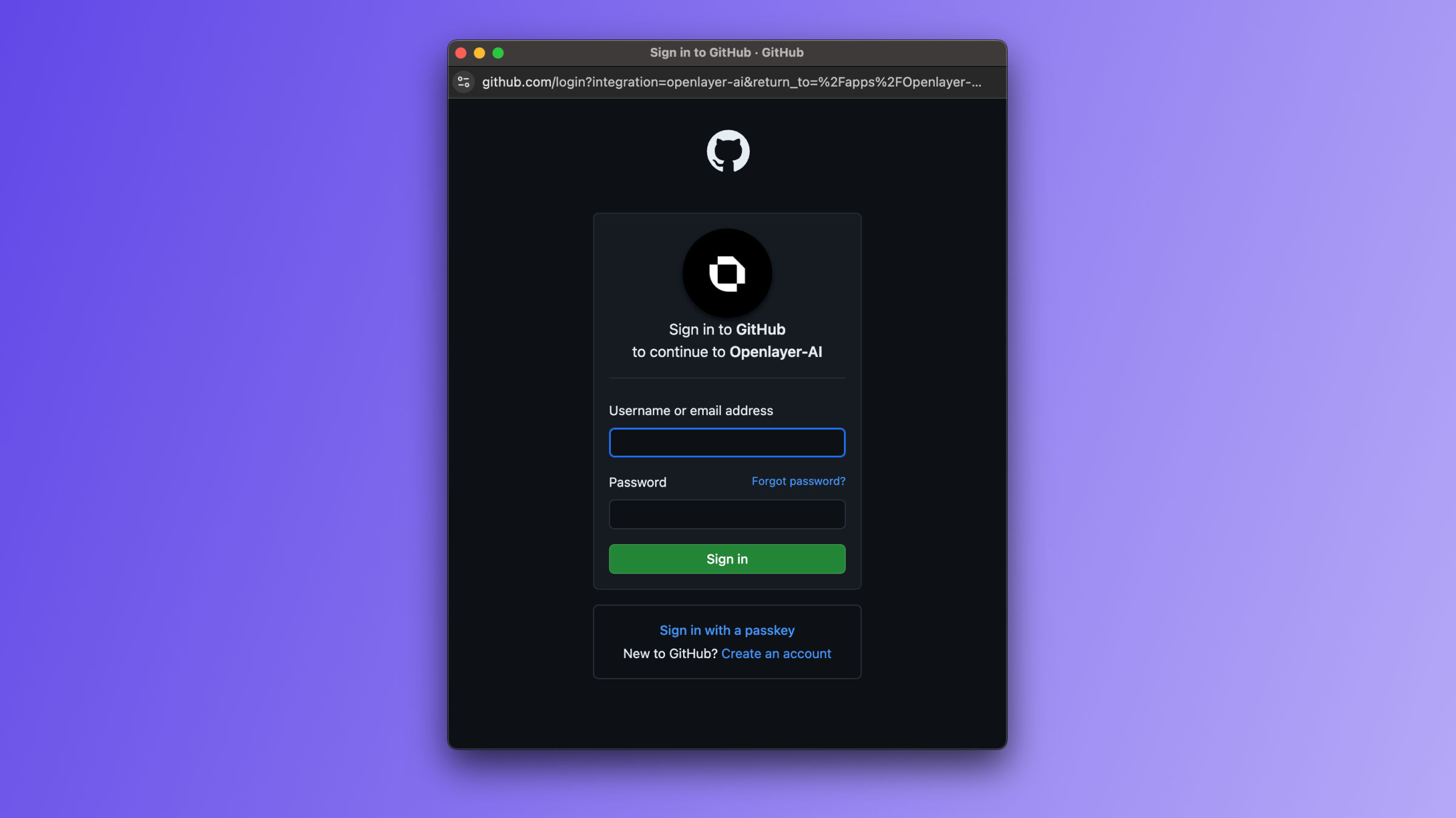 Logging into GitHub