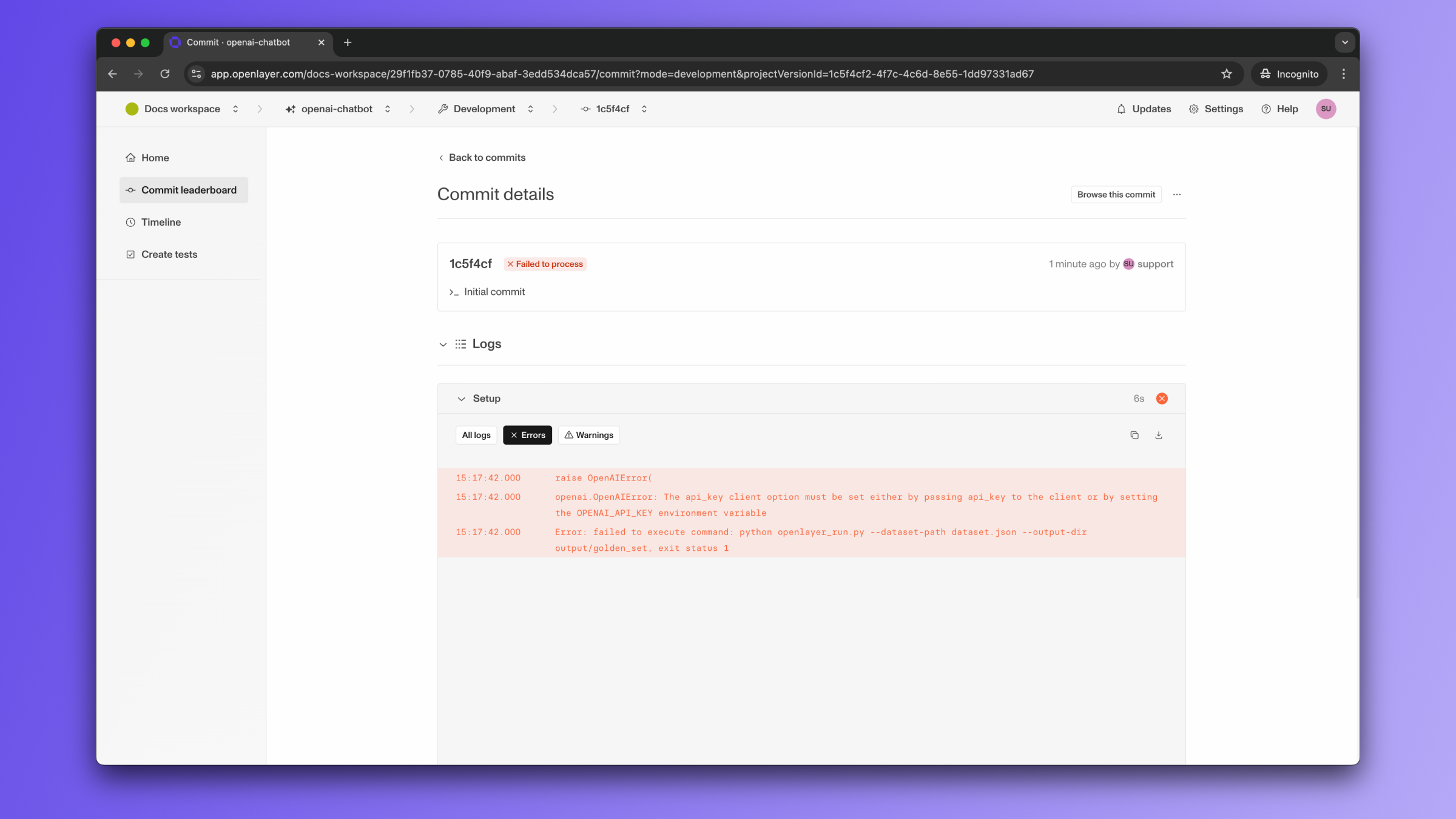 OpenAI missing secret