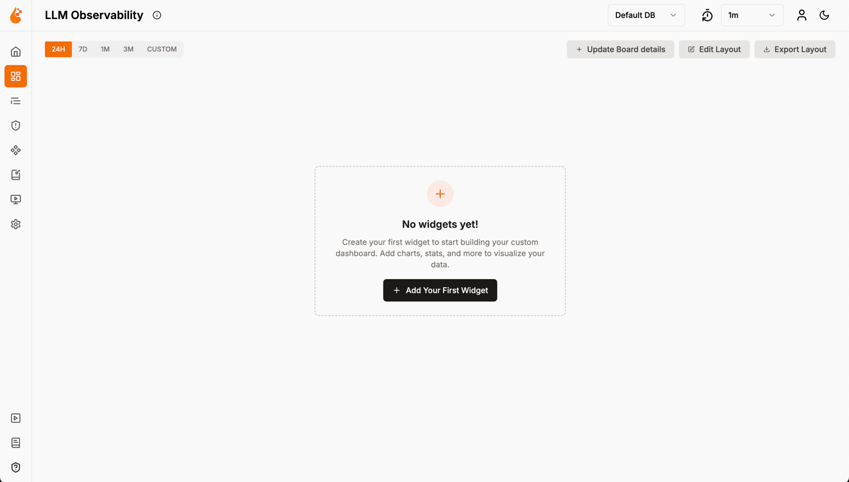 News Panel Empty Create Dashboard - OpenLIT