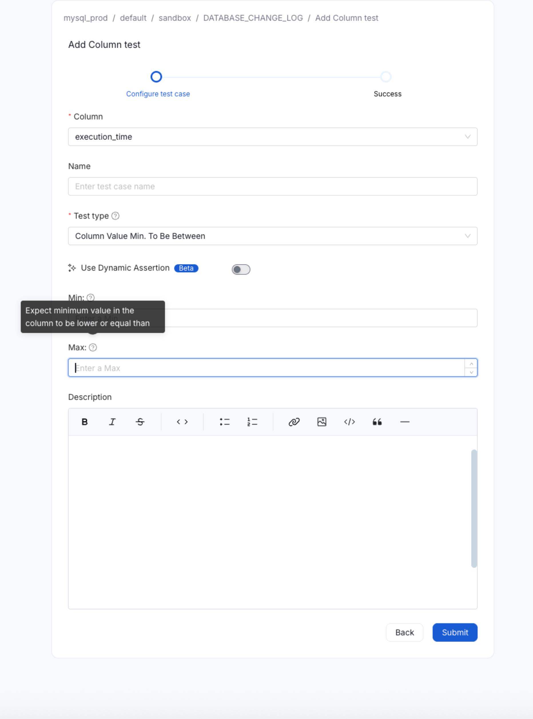 Create test case