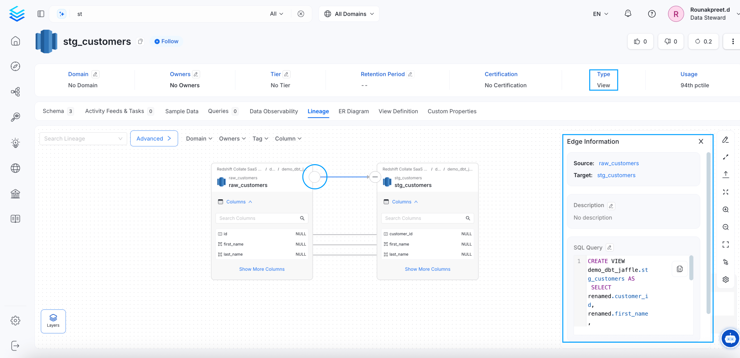 Edge Information: Source and Target