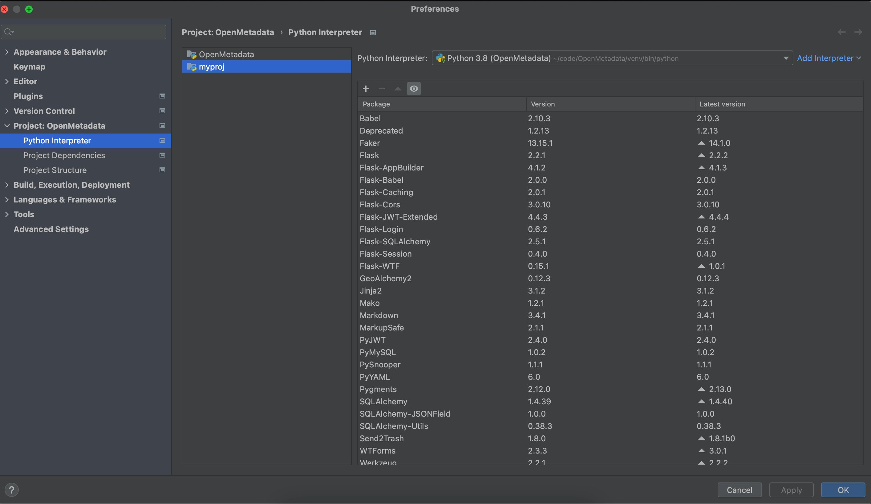 Select interpreter in pycharm