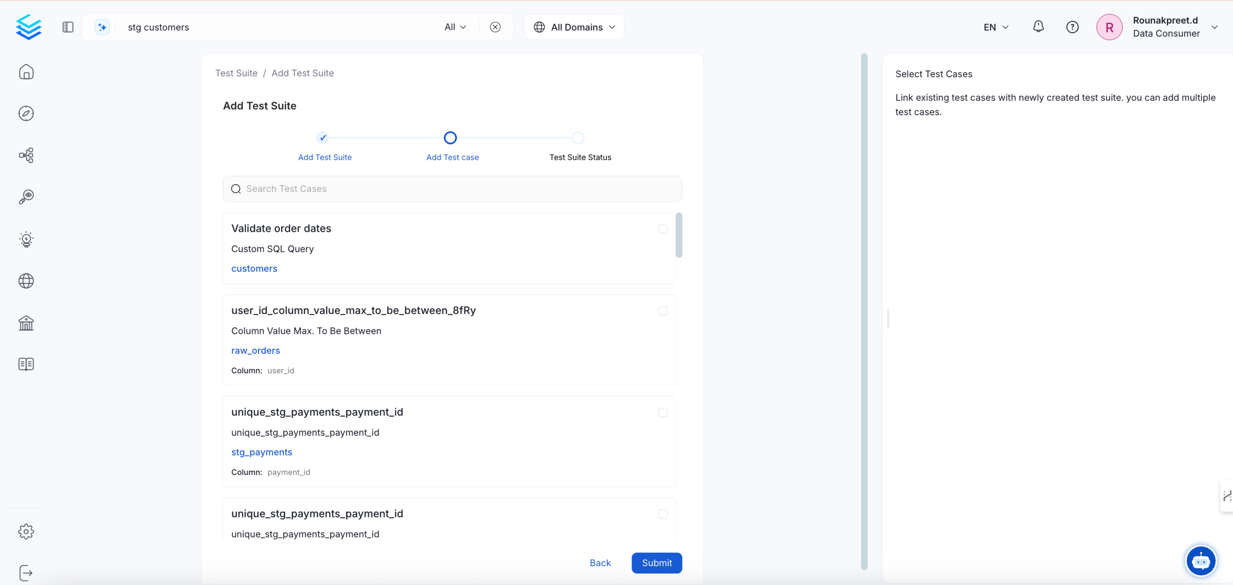 Create test case