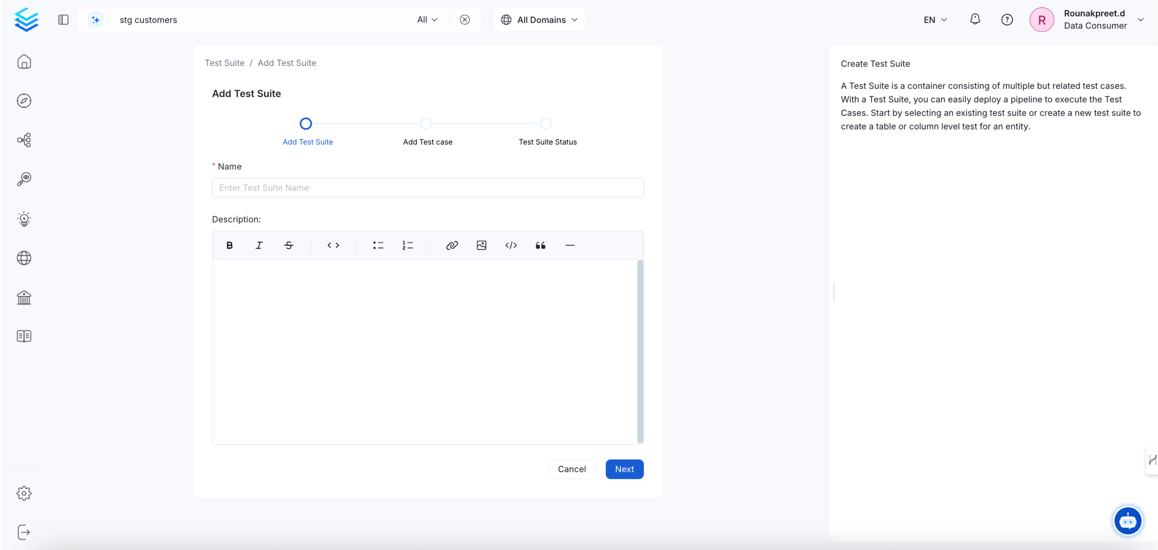 Create test suite