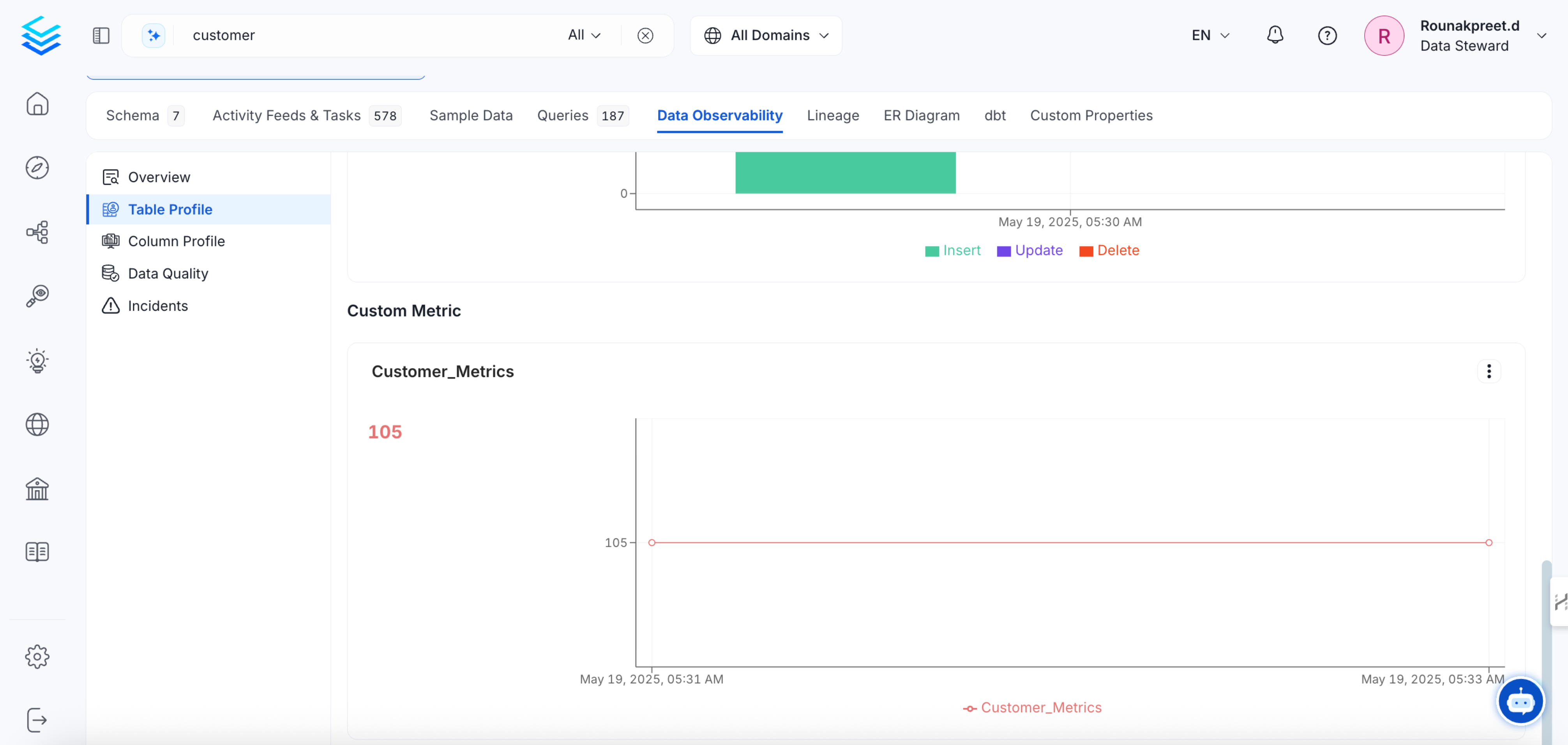 View Custom Metric