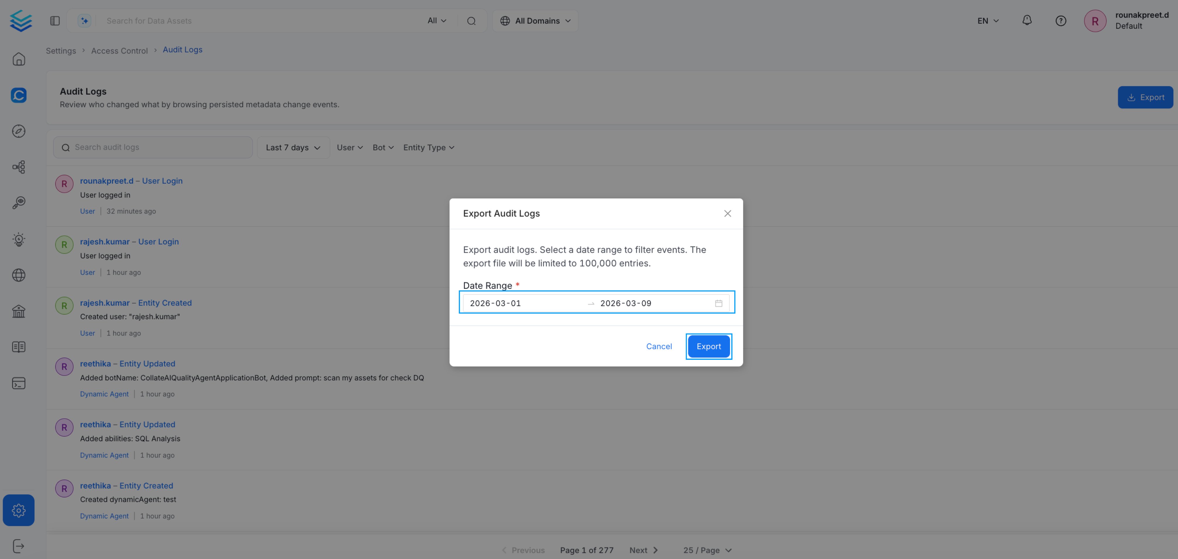 Exported JSON Format